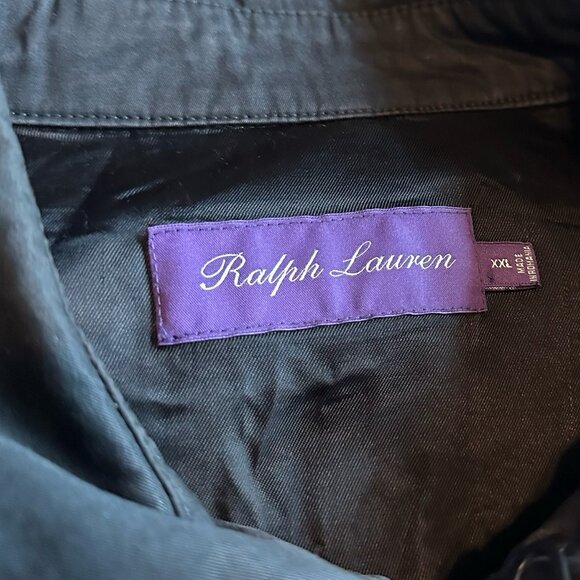 Ralph Lauren Purple Label Zip Button Trench Coat Jacket Waist Length Size XXL 2X - Picture 12 of 12